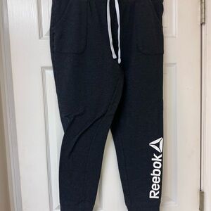 Reebok Black Sweatpants with White Drawstring